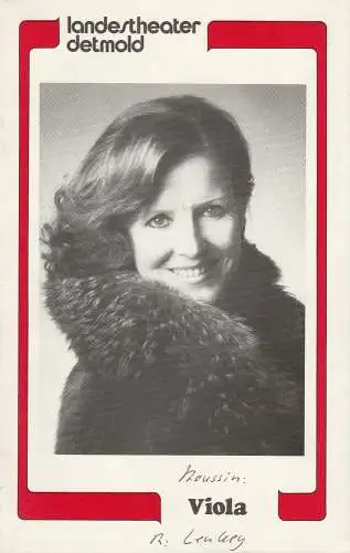 Landestheater Detmold, Otto Hans Böhm, Bruno Scharnberg: Programmheft Andre Roussin: VIOLA Landestheater Detmold 1983. 