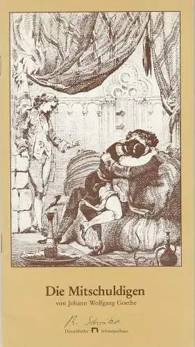 Düsseldorfer Schauspielhaus, Neue Schauspiel GmbH, Günther Beelitz, Gerd Jäger: Programmheft Die Mitschuldigen von Johann Wolfgang Goethe. Premiere 17. / 22. März 1981 Spielzeit 1980 / 81 Heft 15. 
