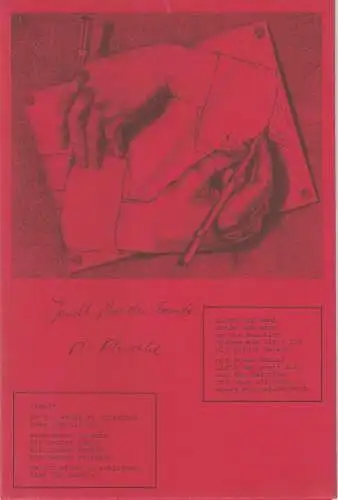 Städtische Theater Regensburg, Horst Alexander Stelter, Karsten Mohr, Peter Biermann: Programmheft Ernst Jandl: Aus der Fremde Theater am Haidplatz Regensburg 1986. 