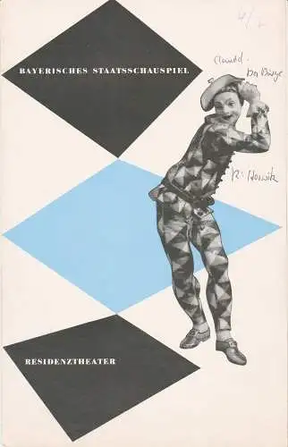 Bayerisches Staatsschauspiel, Kurt Horwitz, Andreas Wirz, Walter Haug: Programmheft DER BÜRGE. Drama von Paul Claudel Residenztheater 1954. 