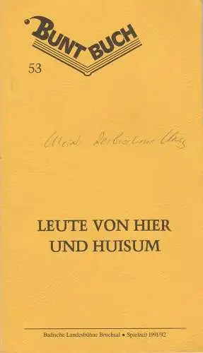 Badische Landesbühne Bruchsal, Rolf P. Parchwitz, Klaus Gronau: Programmheft Heinrich von Kleist DER ZERBROCHNE KRUG Premiere 30. Mai 1992 Spielzeit 1991 / 92. 