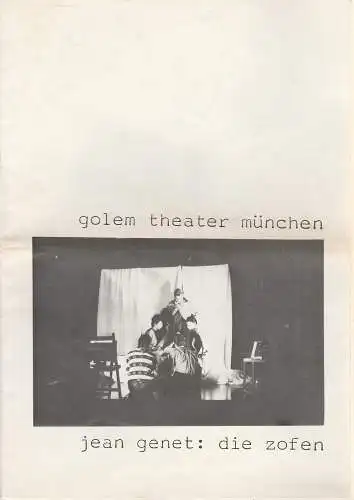 Golem Theater München, Heinz Christl: Programmheft Jean Genet: Die Zofen. 