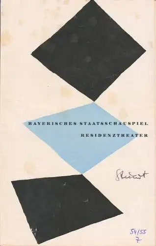 Bayerisches Staatsschauspiel, Kurt Horwitz, Walter Haug: Programmheft MARIA STUART von Friedrich Schiller Residenztheater 1955. 