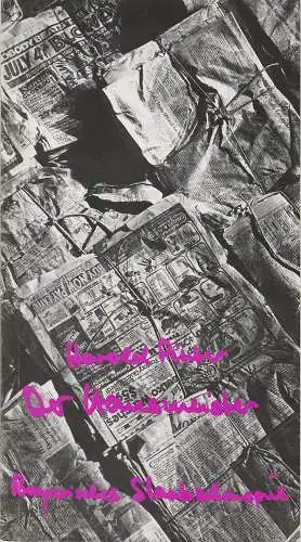 Bayerisches Staatsschauspiel, Günther Beelitz, Günther Erken, Claudia Grönemeyer, Wilfried Hösl ( Fotos ): Programmheft Der Hausmeister von Harold Pinter. Premiere 17. Dezember 1986 Theater im Marstall Spielzeit 1986 / 87 Heft 12. 