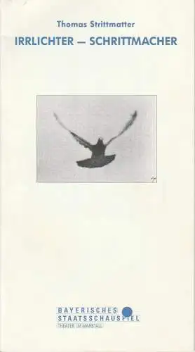 Bayerisches Staatsschauspiel, Residenztheater München, Günther Beelitz, Sebastian Huber, Wilfried Hösl ( Fotos ): Programmheft Uraufführung Thomas Strittmacher IRRLICHTER   SCHRITTMACHER  Premiere 3. November.. 