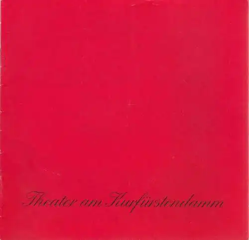 Theater am Kurfürstendamm, Direktion Wölffer, Brigitte Wölffer-Wenkel: Programmheft HALB AUF DEM BAUM. Lustspiel von Peter Ustinov Spielzeit 1985 / 86 Juli / August. 