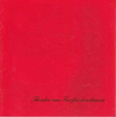 Theater am Kurfürstendamm, Direktion Wölffer, Brigitte Wölffer-Wenkel: Programmheft VORSICHT HOCHSPANNUNG. Lustspiel von Richard Everett Spielzeit 1990 / 91. 