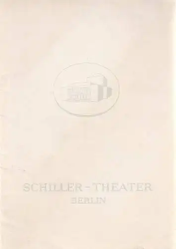Schiller-Theater Berlin, Boleslaw Barlog, Albert Beßler: Programmheft Der beste Mann von Gore Vidal Schiller-Theater Berlin 1960. 