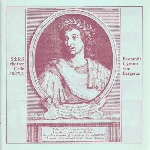 Schloßtheater Celle, Eberhard Johow, Martin Dreier: Programmheft Edmond Rostand CYRANO VON BERGERAC Schloßtheater Celle 1978. 