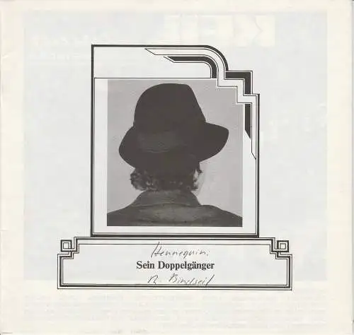 Stadttheater Pforzheim, Manfred Berben, Kay Carius: Programmheft SEIN DOPPELGÄNGER. Schwank von Maurice Hennequin und Georges Duval. Premiere 16. April 1983 Spielzeit 1982 / 83 Heft 14. 