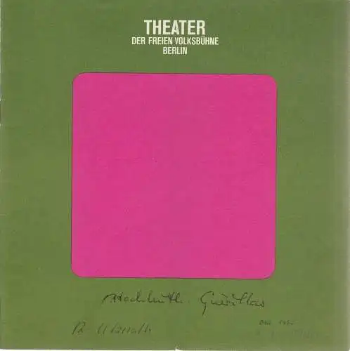 Theater Freie Volksbühne, Uwe Friesel, Sigrid Laumer, Charles Lewinsky, Elfriede Irrall, Thomas Stroux: Programmheft GUERILLAS. Tragödie von Rolf Hochhuth. Premiere 6. Oktober 1970 Spielzeit 1970 / 71 Heft 2. 