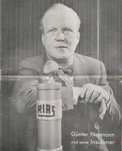 Heinz Hoffmeister Tournee: Programmheft Günter Neumann und seine Insulaner Tournee 1958. 