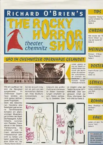 Städtische Theater Chemnitz, Rolf Stiska, Carla Neppl: Programmheft Richard O'Brien´s THE ROCKY HORROR SHOW Chemnitz 1988. 