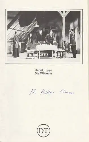 Deutsches Theater in Göttingen, Günther Fleckenstein, Norbert Baensch: Programmheft DIE WILDENTE von Henrik Ibsen Deutsches Theater in Göttingen 1981. 