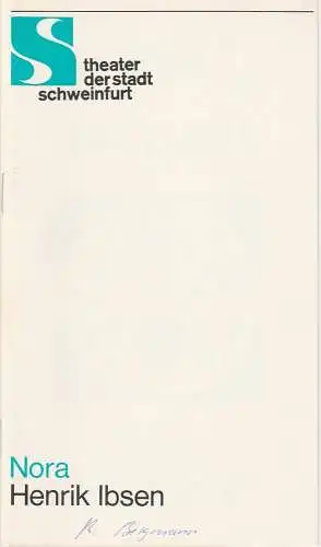Theater der Stadt Schweinfurt, Günther Fuhrmann: Programmheft NORA von Henrik Ibsen. 3. Mai 1982 Spielzeit 1981 / 82 Heft 20. 