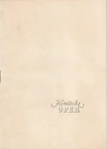 Komische Oper Berlin, Werner Otto: Programmheft BALLETTABEND Klassische Suite Polowetzer Tänze Scheherazade 1953. 