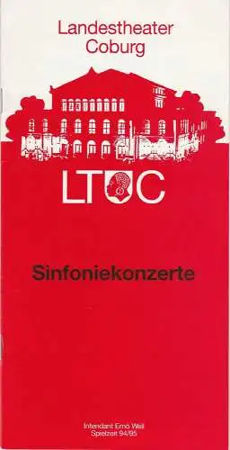 Landestheater Coburg, Ernö Weil, Annette Zühlke: Programmheft Sinfoniekonzerte Landestheater Coburg Spielzeit 1994 / 95. 