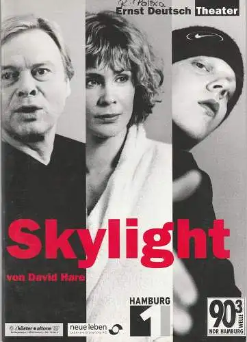Ernst Deutsch Theater, Isabella Vertes-Schütter, Wolfgang Borchert, Sonja Valentin: Programmheft SKYLIGHT von David Hare Ernst Deutsch Theater 2001. 