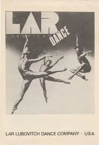 Künstler-Agentur der DDR: Programmheft Lar Lubovitch Dance Company USA. 