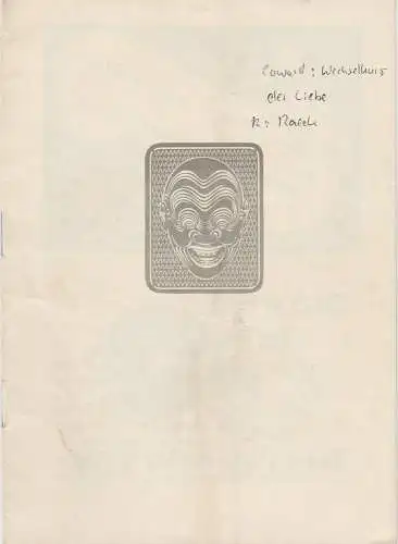 Renaissance-Theater Berlin: Programmheft Wechselkurs der Liebe. Komödie von Noel Coward Spielzeit 1952 / 53. 