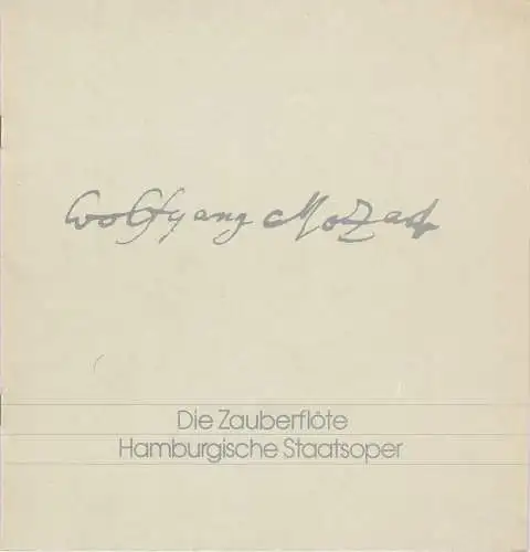 Hamburgische Staatsoper, Christoph von Dohnanyi, Peter Dannenberg: Programmheft Mozart: DIE ZAUBERFLÖTE Hamburgische Staatsoper 1978. 