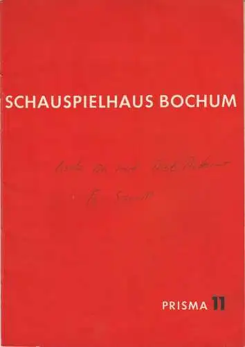 Schauspielhaus Bochum, Hans Schalla, Jochen Jachmann, Max Fritzsche: Programmheft Curt Goetz: Dr. med. Hiob Prätorius Premiere 27. Mai 1962 PRISMA 11 Spielzeit 1961 / 62. 