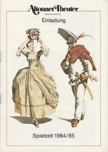 Altonaer Theater, Hans Fitze, Wilhelm Allgayer, Joachim Bäßmann, Jutta Ungelenk-Stamp: Programmheft EINLADUNG SPIELZEIT 1984 / 85 Spielzeitheft Altonaer Theater. 