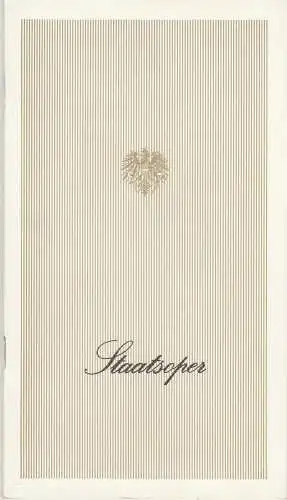 Österreichischer Bundestheaterverband, Staatsoper Wien, Lothar Knessl: Programmheft Gaetano Donizetti: L'elisir d'amore Staatsoper Wien 1980. 