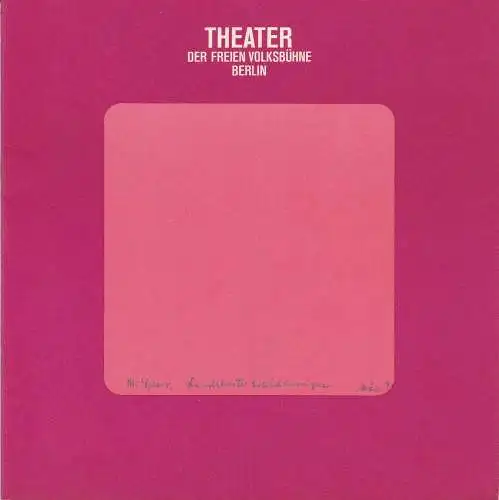 Theater Freie Volksbühne, Michael Schindlbeck, Jürgen Spohn: Programmheft LANDSHUTER ERZÄHLUNGEN von Martin Sperr Freie Volksbühne 1971. 