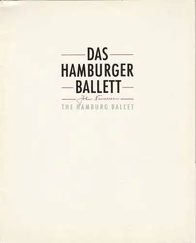 Hamburgische Staatsoper, Das Hamburger Ballett, The Hamburg Ballet, John Neumeier: Programmheft Ballettabend Serenade Kinderszenen Sarkasmen Mozart 338 16. September 1990. 