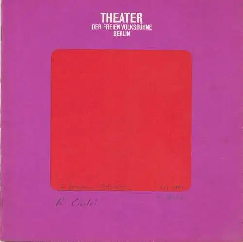 Theater Freie Volksbühne Berlin, Jürgen Spohn: Programmheft VOLPONE von Ben Jonson Theater Freie Volksbühne Berlin 1970. 