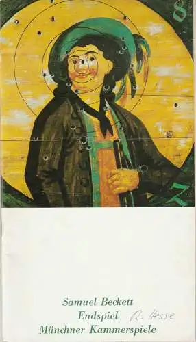 Münchner Kammerspiele, Hans-Reinhard Müller, Michael Wachsmann, Wolfgang Zimmermann: Programmheft Samuel Beckett: ENDSPIEL Münchner Kammerspiele 1978. 