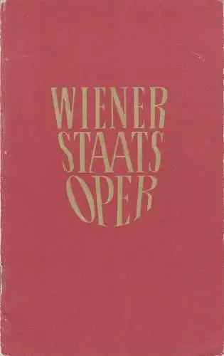 Staatsoper Wien, Rudolf Klein: Programmheft der Wiener Staatsoper Jänner 1965, 1. Hälfte. 