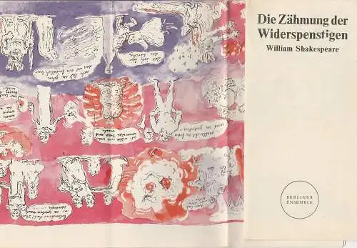 Berliner Ensemble, Staatstheater der DDR, Manfred Wekwerth, Karl-Heinz Drescher: Programmheft William Shakespeare: DIE ZÄHMUNG DER WIDERSPENSTIGEN Premiere 29. April 1980. 
