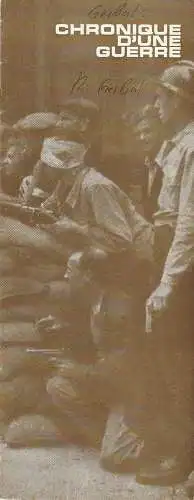 le franc-theatre, Henri Delmas, Raymond Gerbal, Jose Valverde: Programmheft CHRONIQUE D'UNE GUERRE de Raymond Gerbal le franc-theatre 1962. 