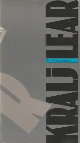 Drama Slovensko Narodno Gledalisce v Lubljani: Programmheft William Shakespeare KRALJ LEAR Sezona 1992 / 93 Oktober 1992. 
