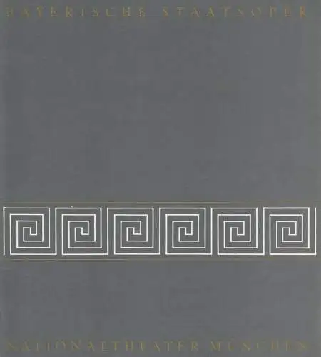 Bayerische Staatsoper, Günther Rennert, Horst Goerges: Blätter der Bayerischen Staatsoper Spielzeit 1973 / 74 Heft 7 Seite 89 bis 100. 