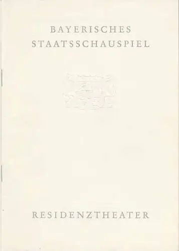 Bayerisches Staatsschauspiel Residenztheater, Helmut Henrichs, Dieter Hackemann: Programmheft Jean Anouilh BECKET ODER DIE EHRE GOTTES Residenztheater 1961. 