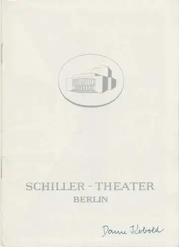 Schiller-Theater Berlin, Boleslaw Barlog, Albert Beßler: Programmheft Calderon DAME KOBOLD Schiller-Theater Berlin 1956. 