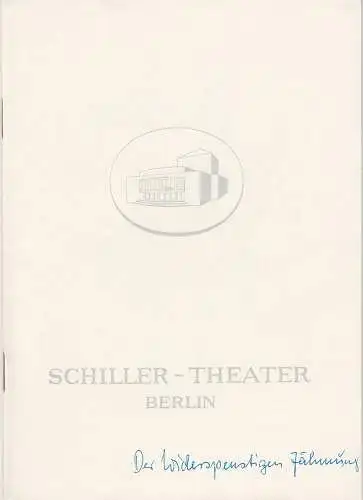 Schiller-Theater Berlin, Boleslaw Barlog, Albert Beßler: Programmheft Shakespeare DER WIDERSPENSTIGEN ZÄHMUNG Schiller-Theater 1964. 