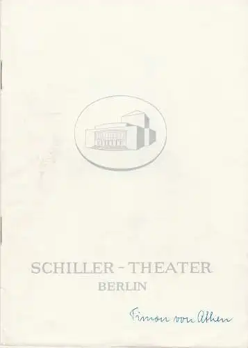 Schiller-Theater Berlin, Boleslaw Barlog, Albert Beßler: Programmheft Zur Woche der Brüderlichkeit William Shakespeare TIMON VON ATHEN Spielzeit: 1963 / 64 Heft 146. 