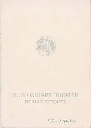 Schlosspark-Theater Berlin, Boleslaw Barlog, Albert  Beßler: Programmheft Anton Tschechow DER KIRSCHGARTEN Spielzeit 1960 / 61 Heft 96. 