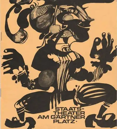 Staatstheater am Gärtnerplatz, Kurt Pscherer, Peter Kertz, Hildegard Steinmetz: Programmheft Rossini DER BARBIER VON SEVILLA Staatstheater am Gärtnerplatz 1971. 