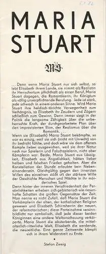 Staatstheater Dresden, Uta Gallert, Ekkehard Walter: Programmheft Friedrich Schiller MARIA STUART Staatstheater Dresden 1980. 