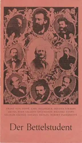 Landesbühnen Sachsen, Alfred Lübke, Thomas Sprink, Karl Koppe: Programmheft Carl Millöcker DER BETTELSTUDENT Landesbühnen Sachsen 1980. 