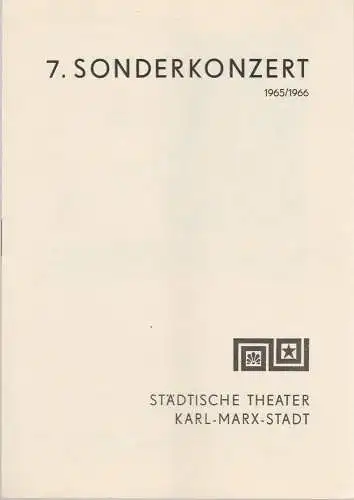 Städtische Theater Karl-Marx-Stadt, Ulf Keyn: Programmheft 7. Sonderkonzert Spielzeit 1965 / 66. 