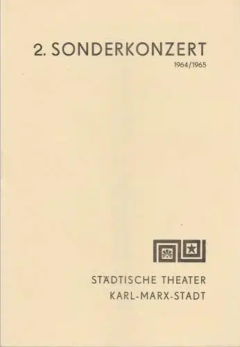 Städtische Theater Karl-Marx-Stadt, Hans Dieter Mäde, Eberhard Steindorf: Programmheft 2. Sonderkonzert Städtische Theater Karl-Marx-Stadt 1964. 
