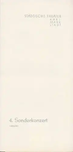 Städtische Theater Karl-Marx-Stadt, Manfred Koerth: Programmheft 4. Sonderkonzert Städtische Theater Karl-Marx-Stadt 1961. 