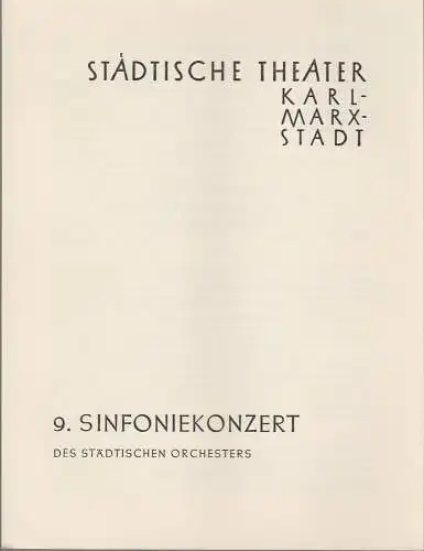 Städtische Theater Karl-Marx-Stadt, Paul Herbert Freyer: Programmheft 9. Sinfoniekonzert 21. Mai 1959 Spielzeit  1958 / 59. 