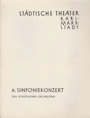 Städtische Theater Karl-Marx-Stadt, Paul Herbert Freyer: Programmheft 8. Sinfoniekonzert Städtische Theater Karl-Marx-Stadt 1959. 